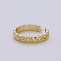Simple Minimalist Braided Chain Gold plated Adjustable Ring R-234 - DLUXCA