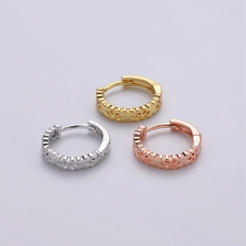 Simple Minimalist Gold plated Huggies K-662-K-664 - DLUXCA
