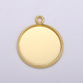 Simple Minimalist Golden Coin Gold plated Charm K-929,K-930,L-086 - DLUXCA