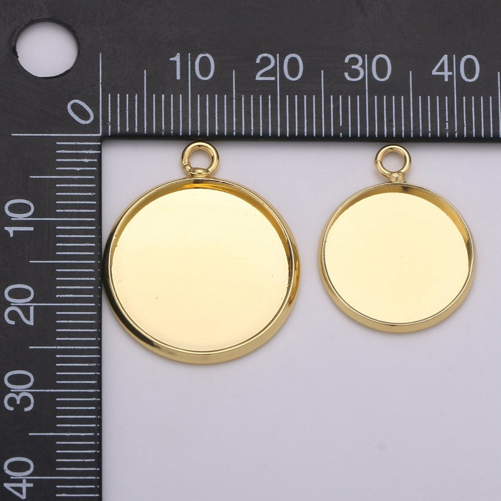 Simple Minimalist Golden Coin Gold plated Charm K-929,K-930,L-086 - DLUXCA