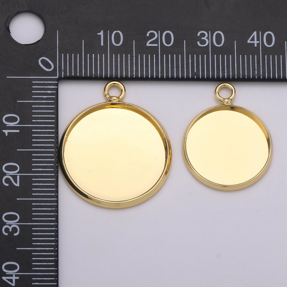 Simple Minimalist Golden Coin Gold plated Charm K-929,K-930,L-086 - DLUXCA
