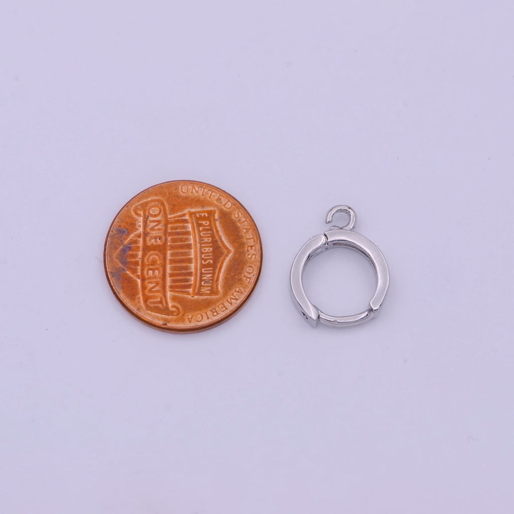 Simple one touch Lever back earring with open link for Jewelry making 12mm Silver Hoop Earring L-643 - DLUXCA