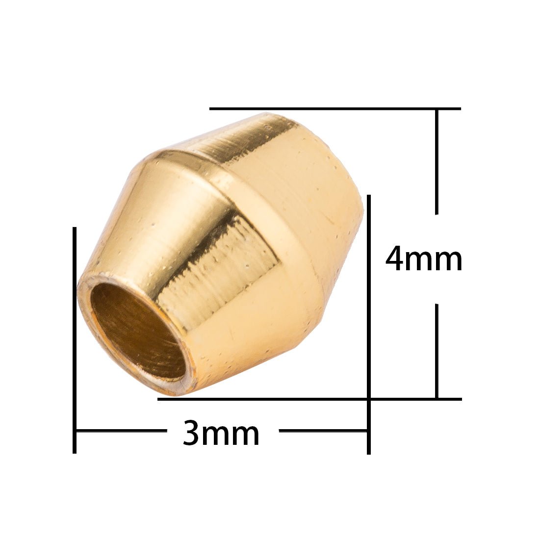Simple Plain Gold plated Tiny Beads, Golden Small Mini Jewelry/Accessories Making Beads Supplies B-127 - DLUXCA