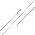 Simple Silver Chain Necklace, Dainty Rolo Necklace 17.7 inch, 1mm Dainty everyday necklace for Men Woman Unisex Chain, White Gold Rolo w/ Spring Ring | CN-643 - DLUXCA