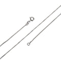 Simple Silver White Gold Chain, 17.7 inches Curb Chain, 0.5mm Thickness Dainty Silver Necklace Chain w/ Spring Ring | CN-641 Clearance Pricing - DLUXCA