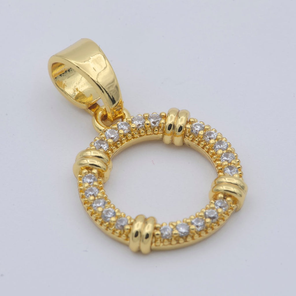 Simple Wreath Gold plated Pendants J-899 - DLUXCA