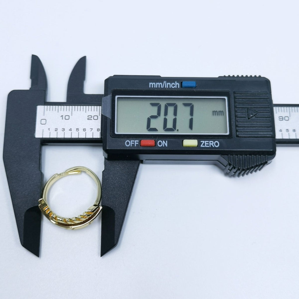 Single Leaf Gold plated Adjustable Ring R-241 - DLUXCA