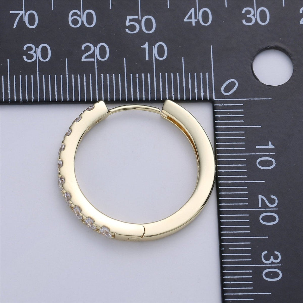 Small Gold plated hoop earrings - huggie hoops earrings - Cubic hoop earrings - Dainty hoops - Tiny hoops - Thin hoops - Minimalist earrings Q-001 - DLUXCA