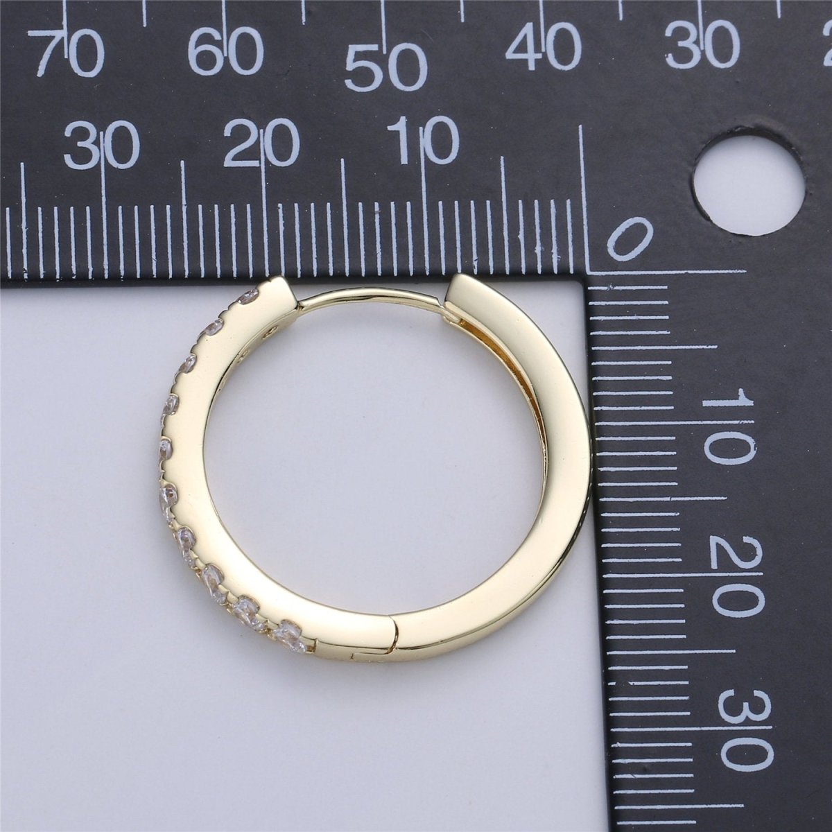 Small Gold plated hoop earrings - huggie hoops earrings - Cubic hoop earrings - Dainty hoops - Tiny hoops - Thin hoops - Minimalist earrings Q-001 - DLUXCA