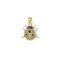 Small Pink Lady Bug Charm Green Enamel Animal Pendant J-311,J-312