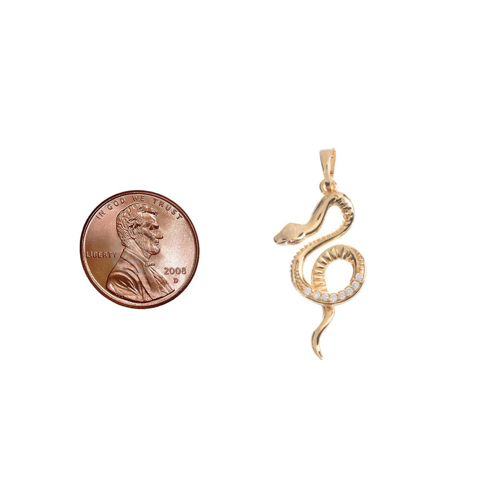 Snake charm, Gold plated Snake Charm, Reptile Animal, Serpent Charm Necklace Pendant Bead Finding for Jewelry Making Supply H-703 - DLUXCA