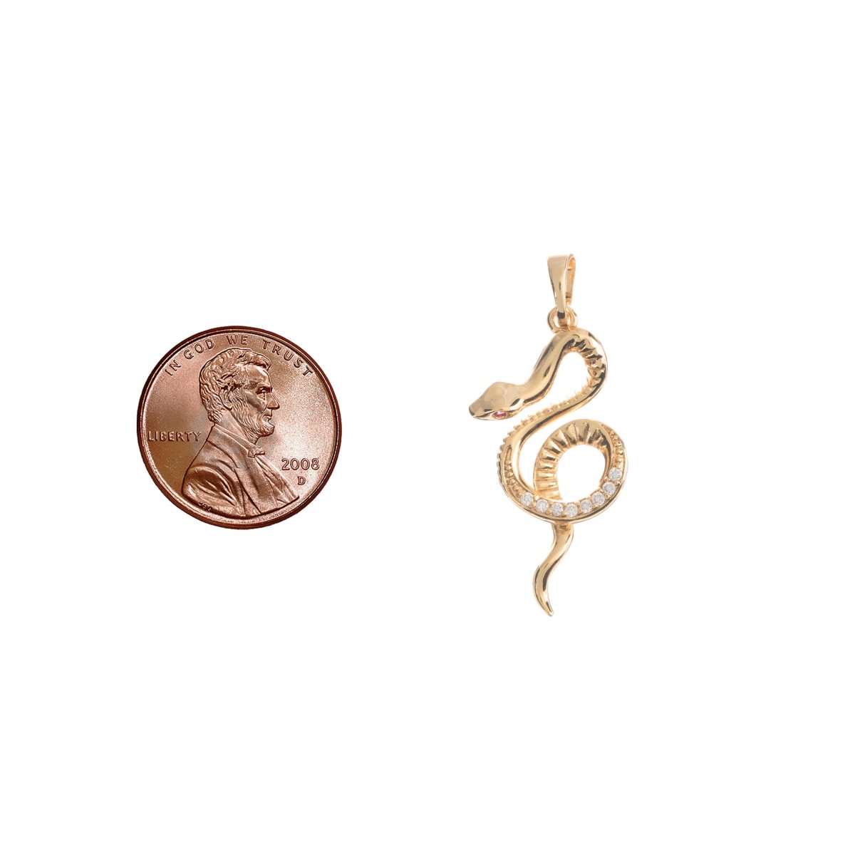 Snake charm, Gold plated Snake Charm, Reptile Animal, Serpent Charm Necklace Pendant Bead Finding for Jewelry Making Supply H-703 - DLUXCA