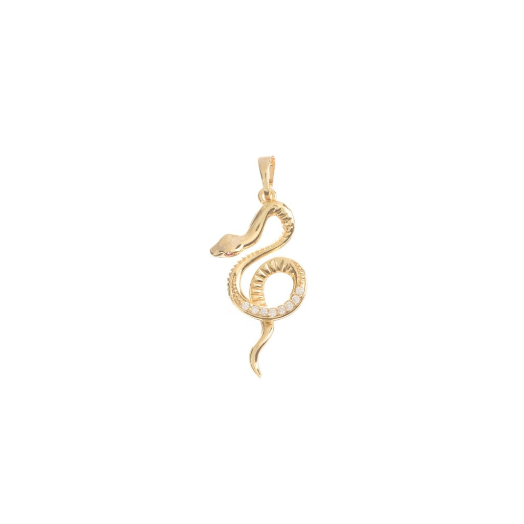 Snake charm, Gold plated Snake Charm, Reptile Animal, Serpent Charm Necklace Pendant Bead Finding for Jewelry Making Supply H-703 - DLUXCA
