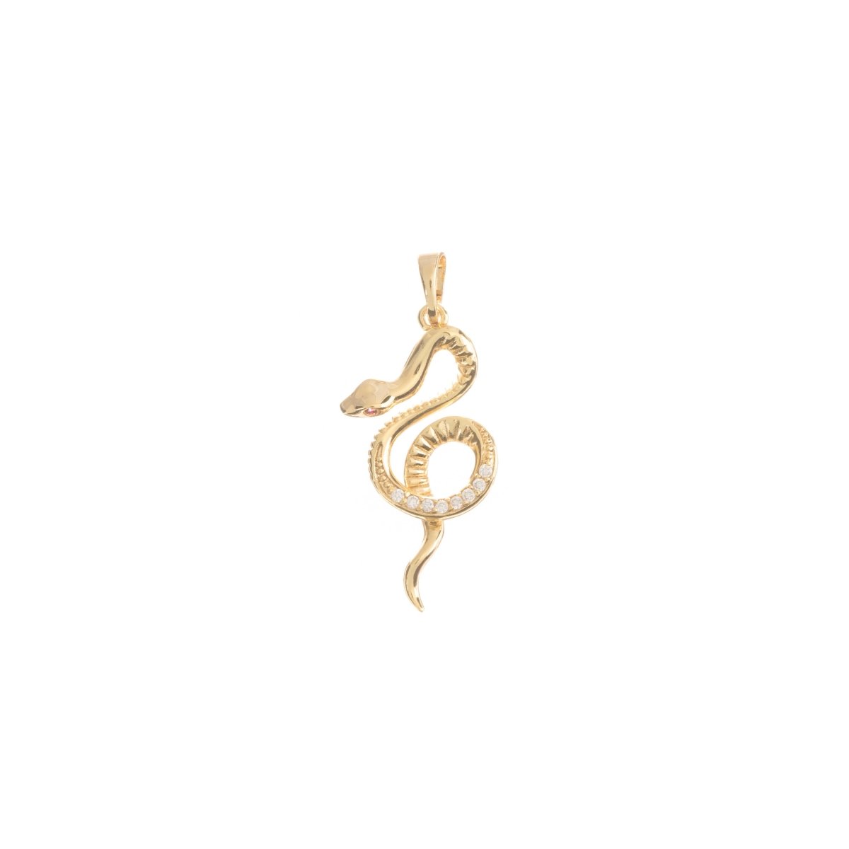 Snake charm, Gold plated Snake Charm, Reptile Animal, Serpent Charm Necklace Pendant Bead Finding for Jewelry Making Supply H-703 - DLUXCA