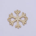 Snow Connector, Micro-pavé CZ Snowflake Charm, 14K Gold plated Link Connector Bracelet DIY Jewelry Accessories F-148 - DLUXCA