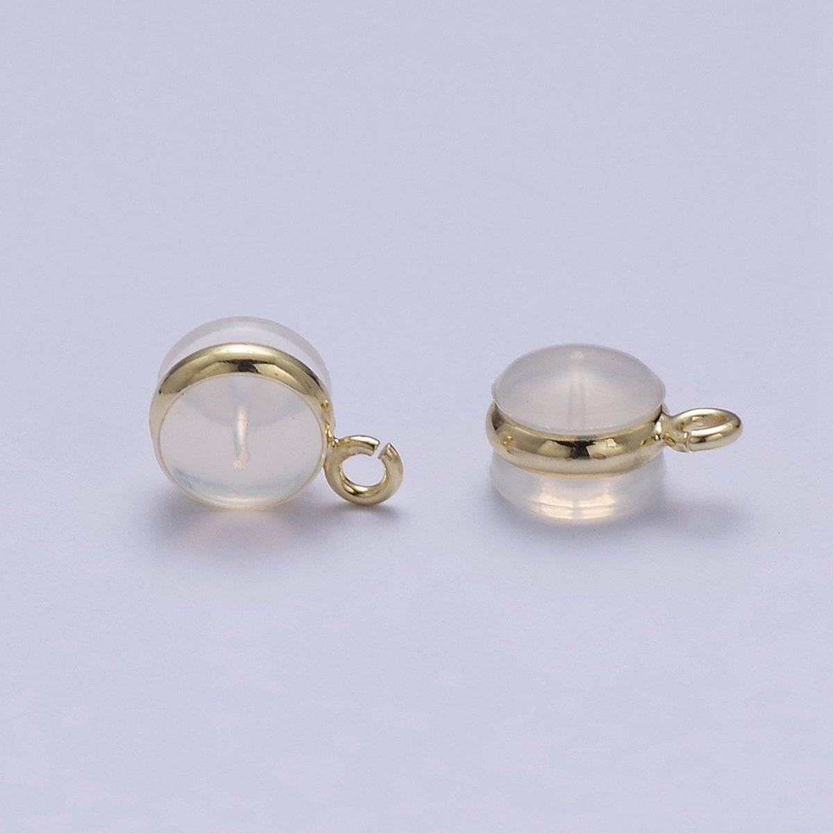 Soft Silicone Earring Backs for Studs Gold Rubber Earring Backs with Open Link Hypoallergenic Safety Plastic Earring Back for Jewelry Making K-260 - DLUXCA