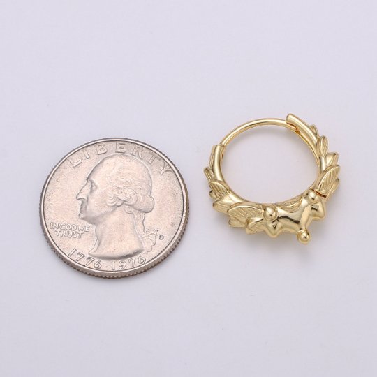 Spike hoop, 14k Gold plated spike hoops, Small hoops earrings, Tiny hoops, Hoop earrings, Dainty hoops, Huggie hoops, Minimalist earrings Q-325 - DLUXCA