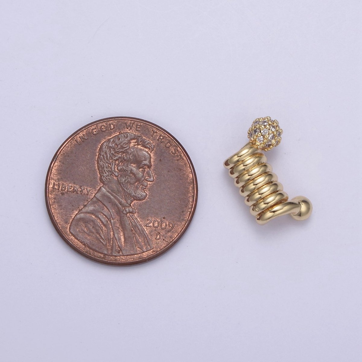 Spiral Tube Bead, Pave Round Spiral 14k Gold plated Slider CZ Micro Pave Spiral Tube Spacer, DIY, Jewelry Making B-458 B-459 - DLUXCA