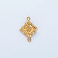 Stainless Steel 10mm Celestial Star Flower Dotted Outline Rhombus Connector | F197 - DLUXCA