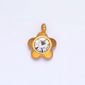 Stainless Steel 10mm Clear CZ Flower Nature Mini Charm | P813 - DLUXCA