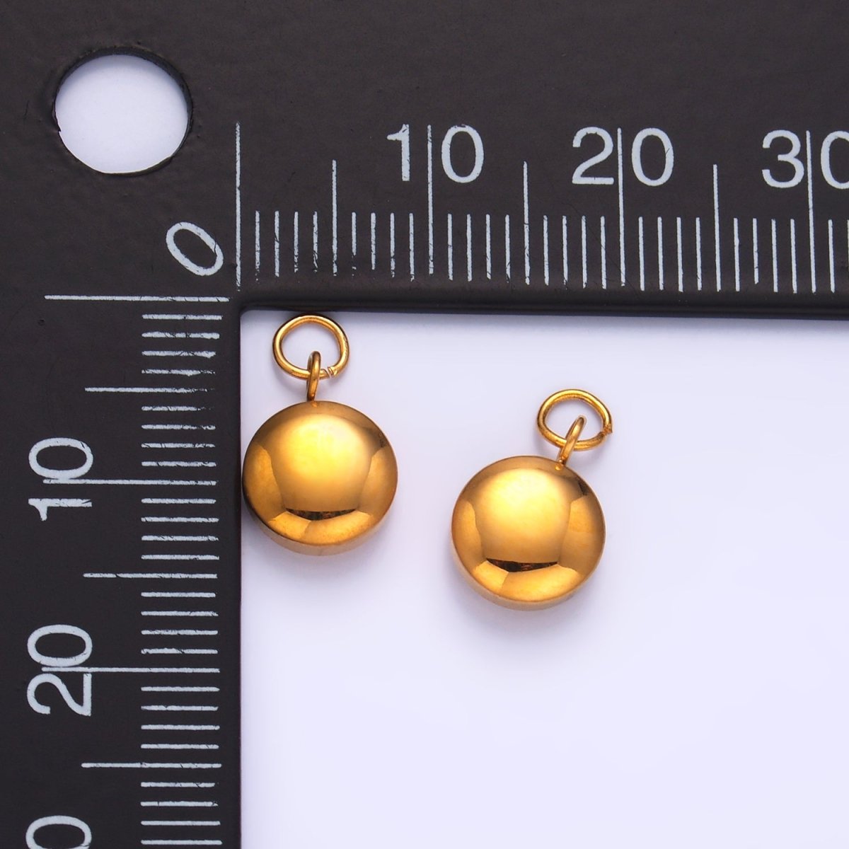 Stainless Steel 10mm Minimalist Round Charm | P756 - DLUXCA