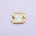 Stainless Steel 10mm Shell Pearl Geometric Double Oval Open Connector | P1252 - DLUXCA