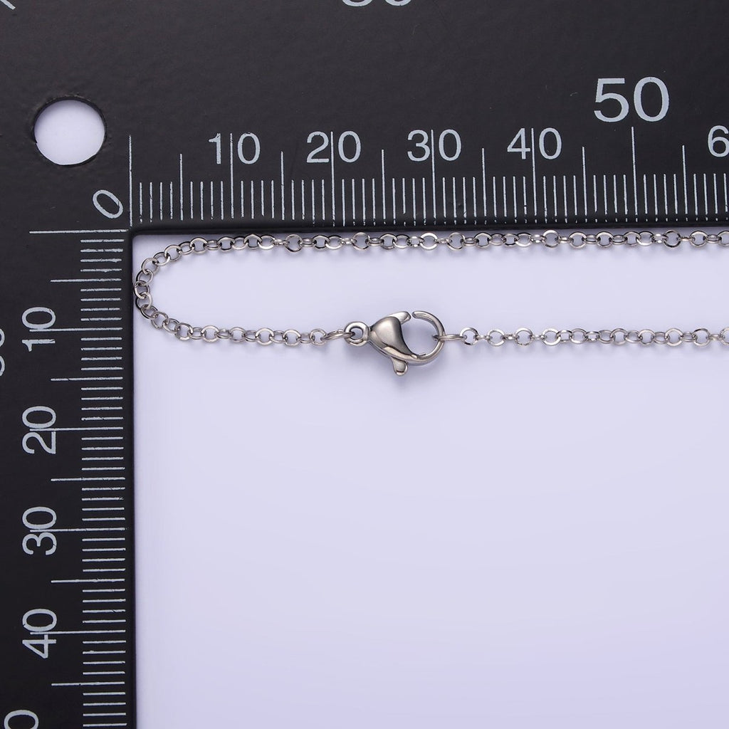 Stainless Steel 1.5mm Rolo 18 Inch Minimalist Layering Chain Necklace | WA-2109 Clearance Pricing - DLUXCA