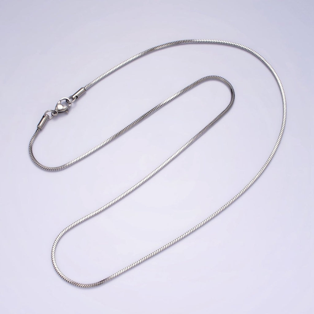 Stainless Steel 1.5mm Snake Chain 20 Inch Layering Necklace | WA-2270 Clearance Pricing - DLUXCA