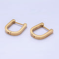 Stainless Steel 15mm U-Shaped Hoop Earrings in Gold & Silver | AB1398 AB1399 - DLUXCA