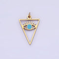 Stainless Steel 16mm Triangle Evil Eye Charm for Amulet Minimalist Charm | P936 - DLUXCA