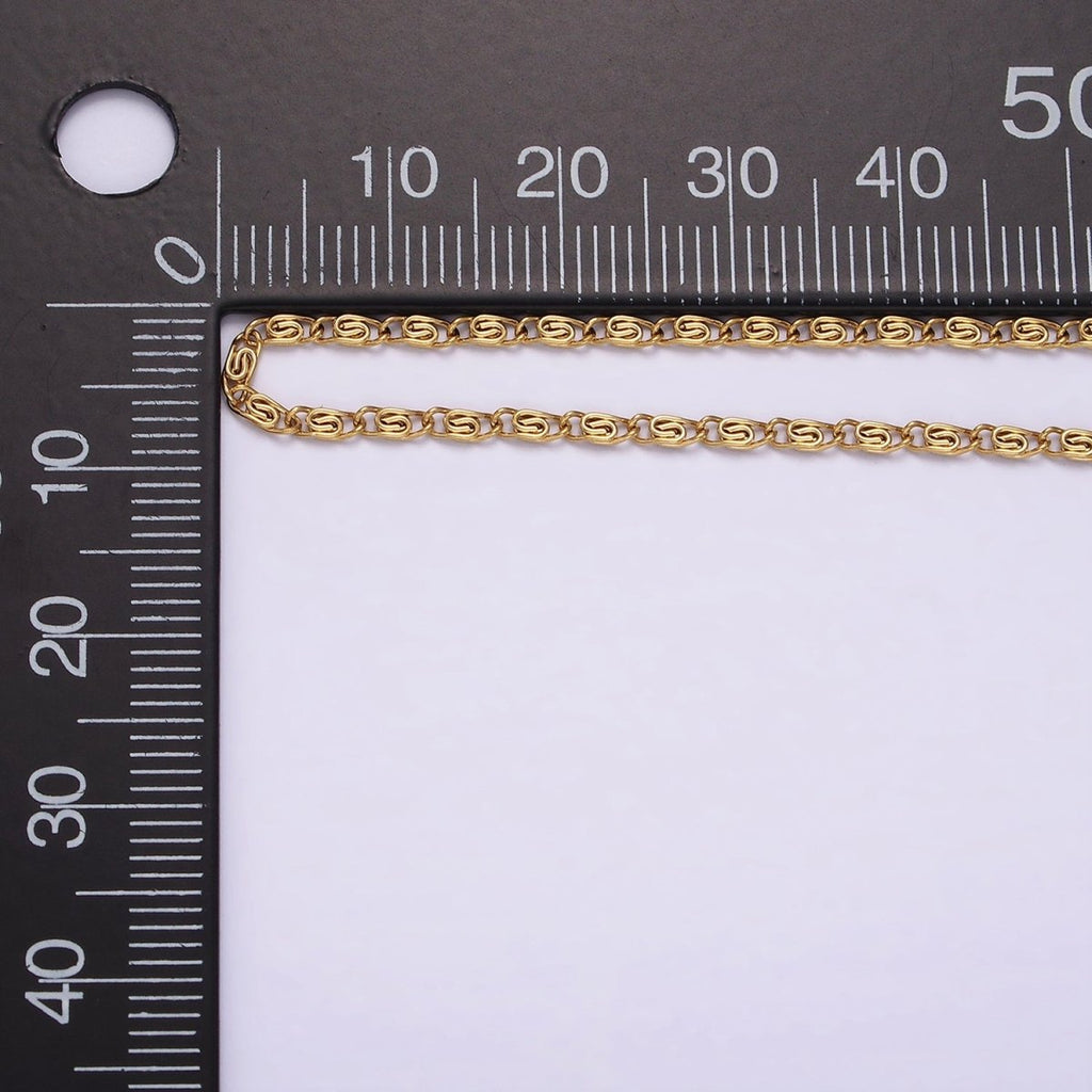 Stainless Steel 1.7mm Snail Scroll Chain 18 Inch Necklace | WA-2351 - DLUXCA