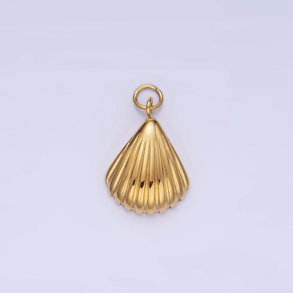 Stainless Steel 18mm Clam Sea Shell Minimalist Charm | P960 - DLUXCA
