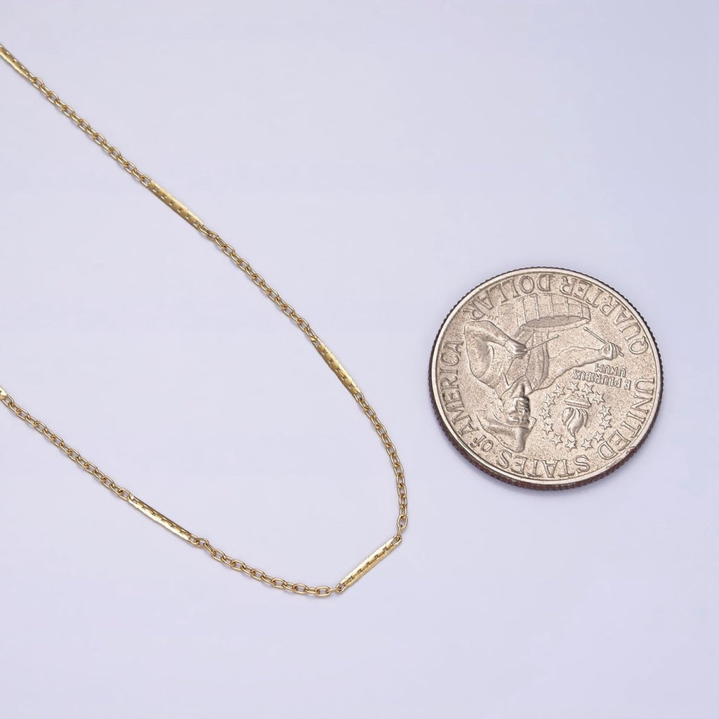 Stainless Steel 1mm Dainty Unique Flat Cable Link 17 Inch Chain Necklace | WA-2041 Clearance Pricing - DLUXCA