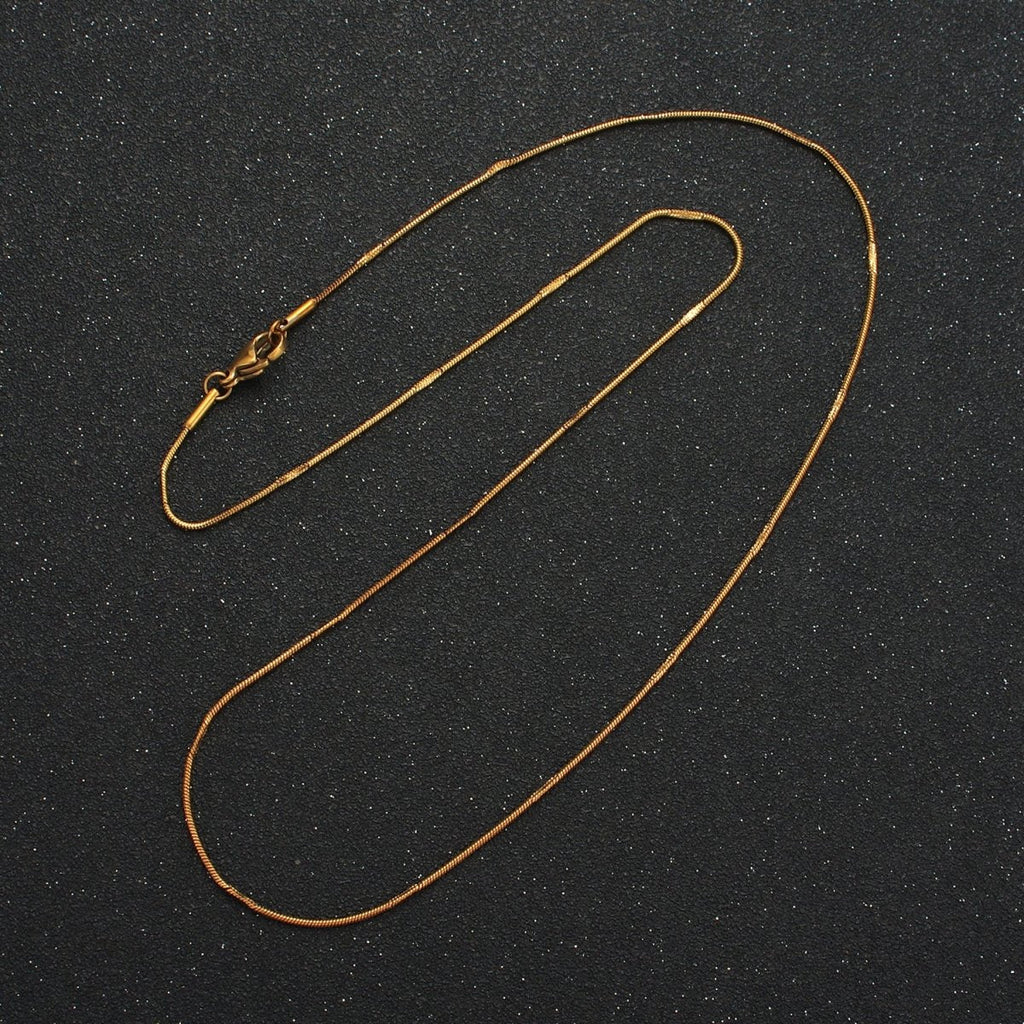 Stainless Steel 1mm Snake Chain 19.7 Inch Necklace, Gold or Silver Tone | WA-2594, WA-2595