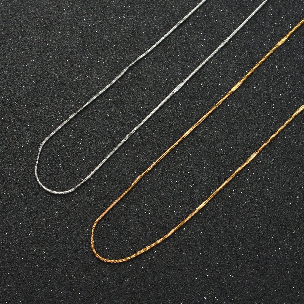 Stainless Steel 1mm Snake Chain 19.7 Inch Necklace, Gold or Silver Tone | WA-2594, WA-2595