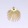Stainless Steel 20mm Celestial Ray Bar Lined Geometric Minimalist Charm | P1349 - DLUXCA