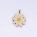 Stainless Steel 20mm Daisy Flower Enamel Charm | P962 - DLUXCA