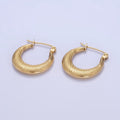 Stainless Steel 20mm Dotted Textured Latch Hoop Earrings in Gold & Silver | AB1388 AB1389