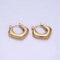 Stainless Steel 20mm U-Shaped Rhombus Minimalist Latch Hoop Earrings | AE435 - DLUXCA