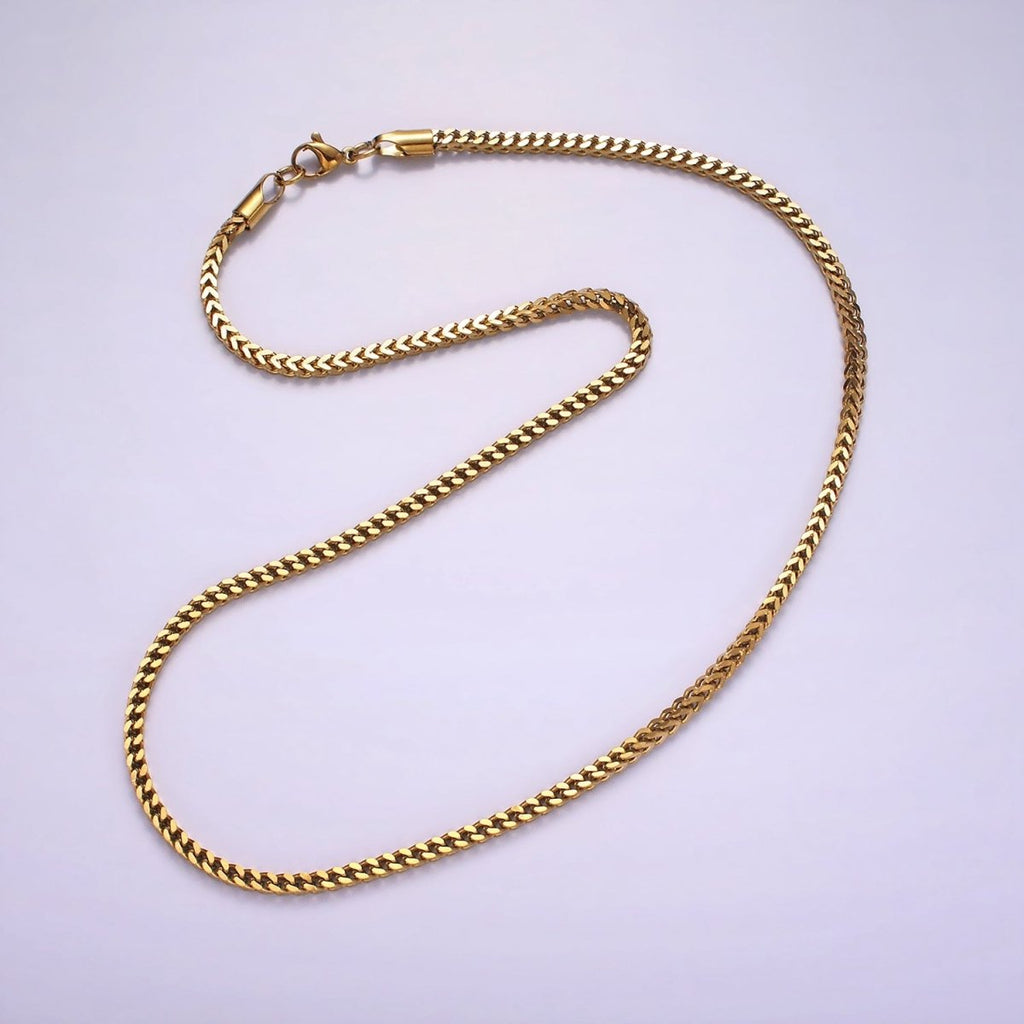 Stainless Steel 2.3mm Concave Curb 18 Inch Chain Necklace | WA-2369 - DLUXCA