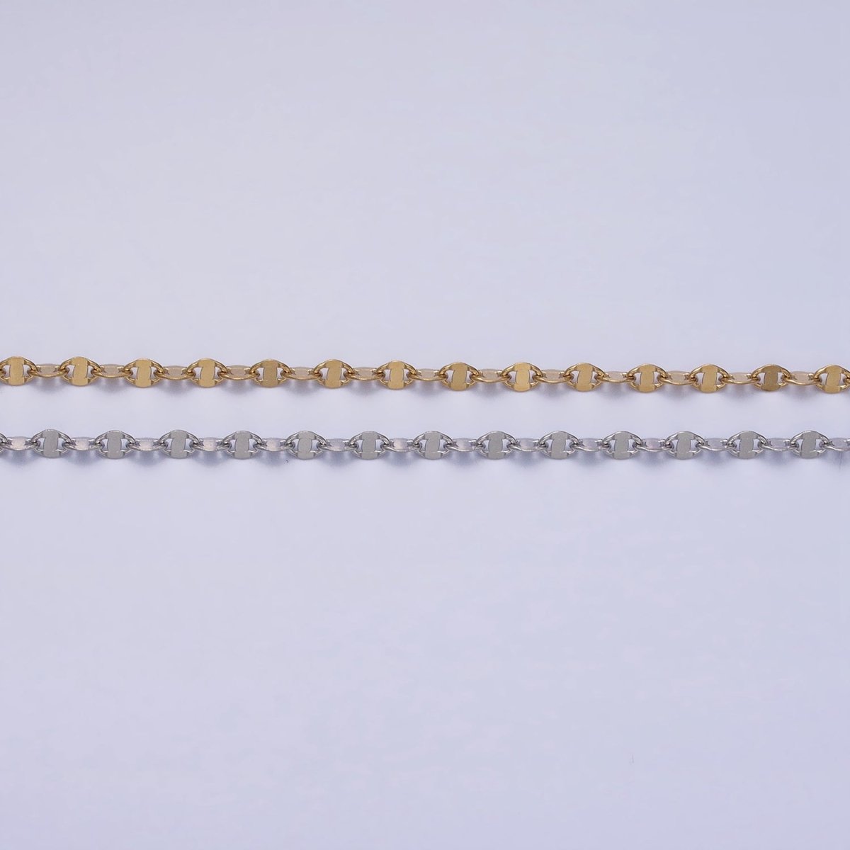 Stainless Steel 2.5mm Anchor Mariner Unfinished Chain by Yard in Gold & Silver | ROLL-1352 ROLL-1353 Clearance Pricing