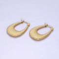 Stainless Steel 25mm Dotted U-Shaped Latch Hoop | AE438 - DLUXCA