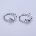 Stainless Steel 25mm Knot Latch Hoop Earrings in Gold & Silver | P448 P449 - DLUXCA