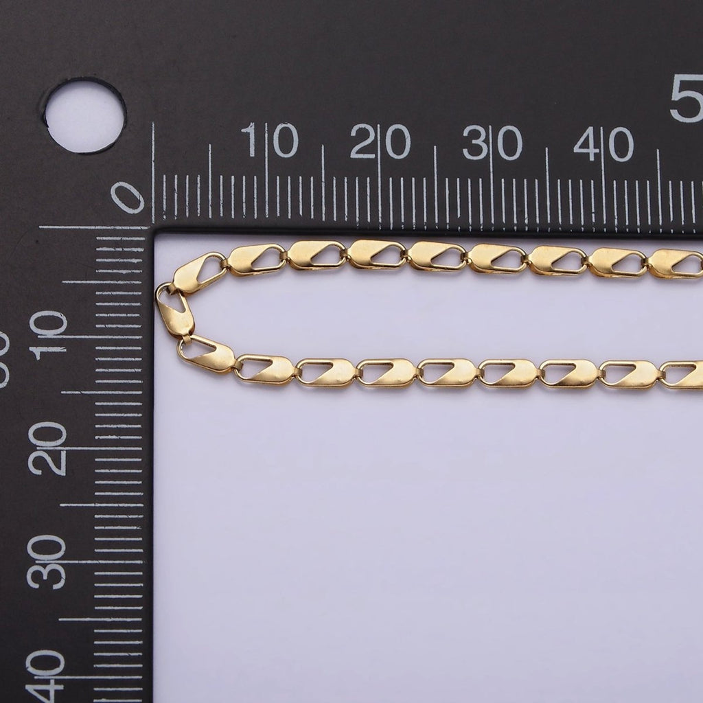 Stainless Steel 2.5mm Open Rectangular Link Designed 18 Inch Layering Chain Necklace | WA-1996 Clearance Pricing - DLUXCA