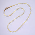 Stainless Steel 2.5mm Textured Unique Herringbone 18 Inch Layering Chain Necklace | WA-2005 Clearance Pricing - DLUXCA
