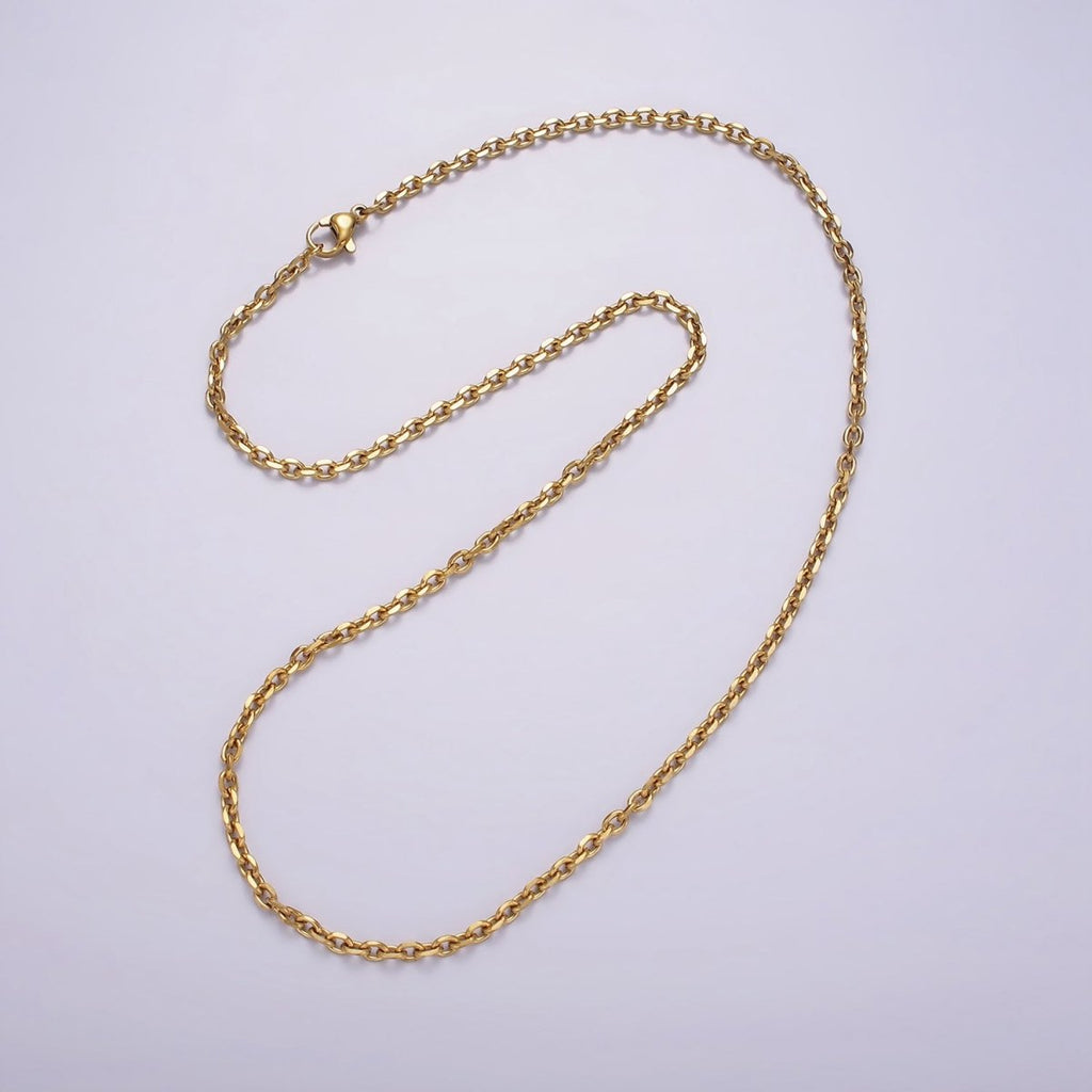 Stainless Steel 2.7mm Cable Chain 18 Inch Necklace | WA-2372 - DLUXCA