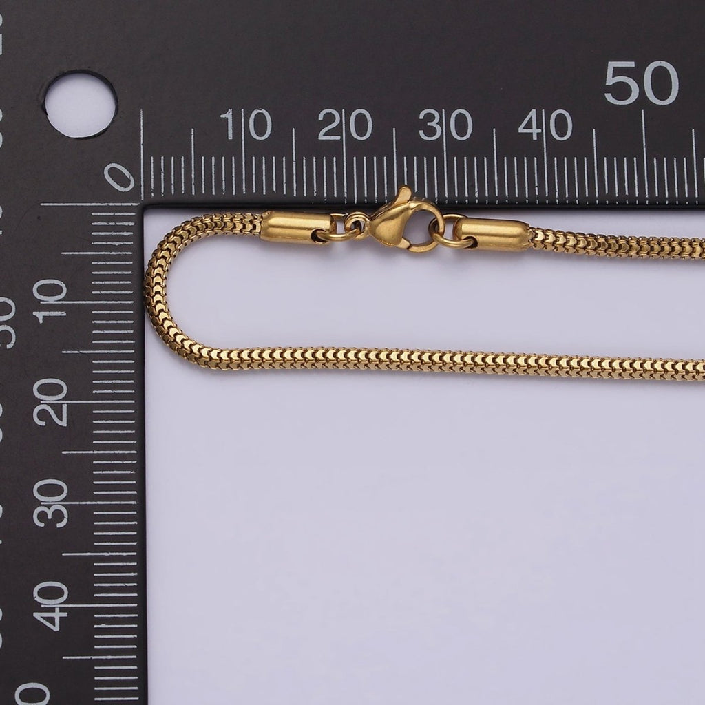 Stainless Steel 2mm Wheat Cocoon Snake Chain 18 Inch Layering Necklace | WA-2018 Clearance Pricing - DLUXCA