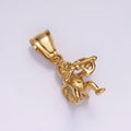 Stainless Steel 30mm Baby Boy Cherub Cupid Arrow Minimalist Pendant | P867 - DLUXCA