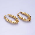 Stainless Steel 30mm Multiple Twist Croissant Chubby Oblong Latch Hoop Earrings | AE437 - DLUXCA