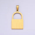 Stainless Steel 30mm Padlock Minimalist Pendant in Gold & Silver | P-846 P-847 - DLUXCA